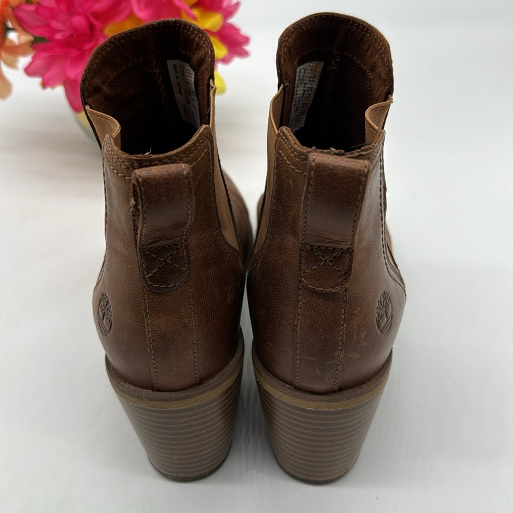 Timberland Brown Leather Chelsea Ankle Boot Size 9.5 MCA6533 - Picture 3 of 8